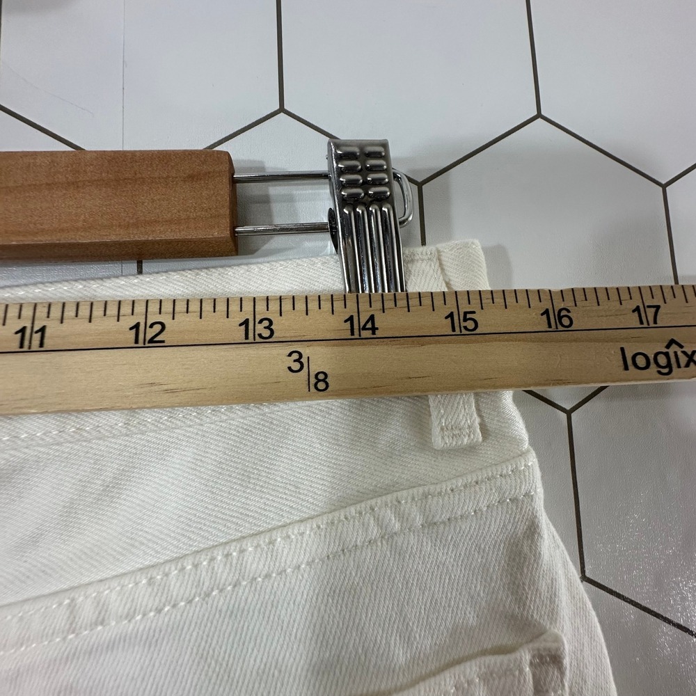 Zara Womens High Rise Straight Leg Jeans Off White Cream Button Fly Size 6 28 - Picture 5 of 9